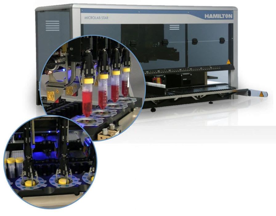 Automatic decapping and capping system / test tube / laboratory / bench-top STAR™ Hamilton Company