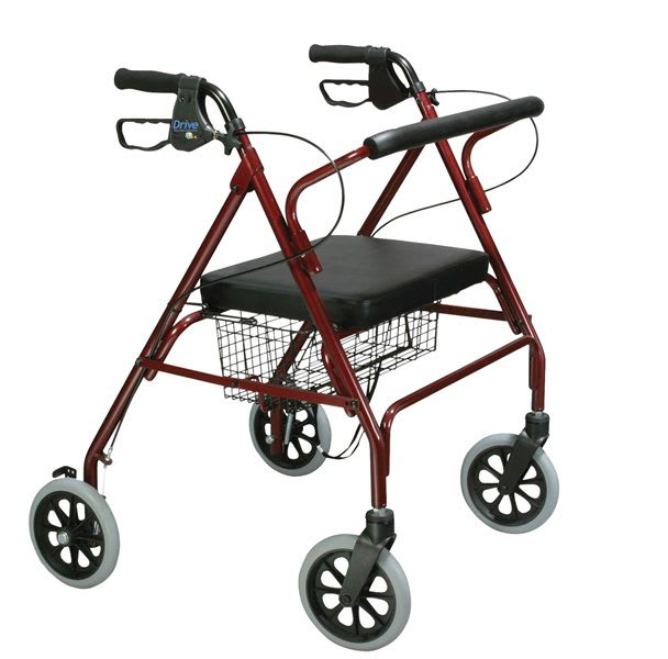 4-caster rollator / height-adjustable / with seat / folding max. 180 kg | Heavy Duty 10215 Drive Medical Europe