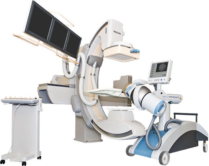 Extracorporeal lithotripter / with lithotripsy table / with C-arm LITHOSPACE® PREMIUM Jena Med Tech