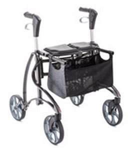 4-caster rollator / with seat / folding Jazz Invacare
