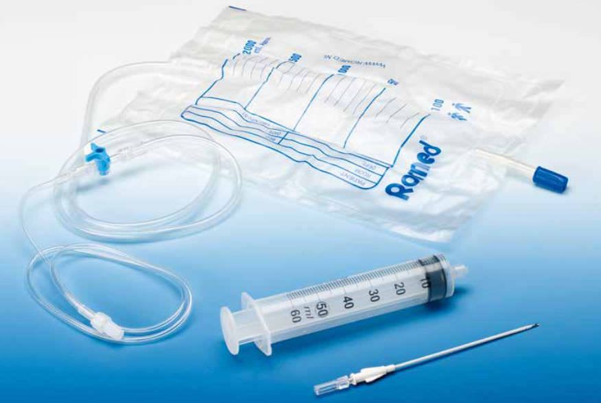 Pleural drainage set intra special catheters
