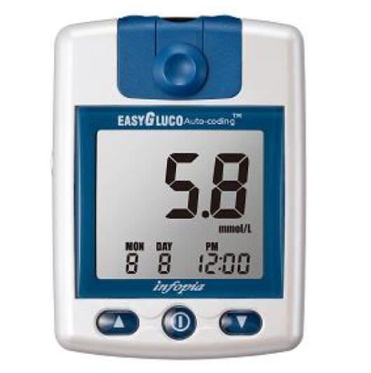 Blood glucose meter 10 - 600 mg/dL | EasyGluco™ Auto Coding Infopia