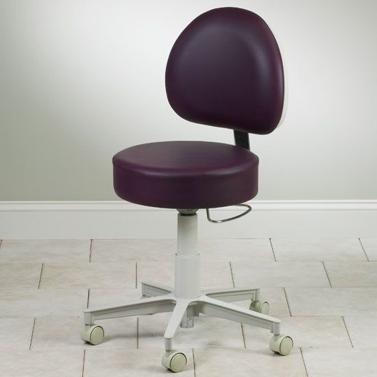 Medical stool / height-adjustable / on casters / with backrest 2175-31 Clinton Industries