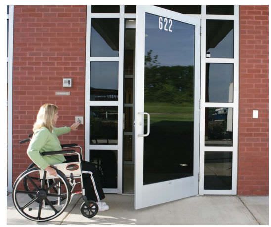Laboratory door / hospital / swinging / automatic 7100 Horton Doors