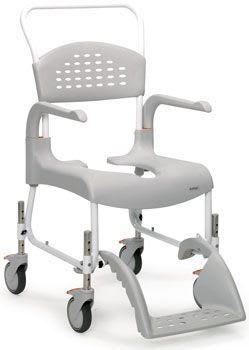 Shower chair / with cutout seat / on casters max. 130 kg | Clean etac