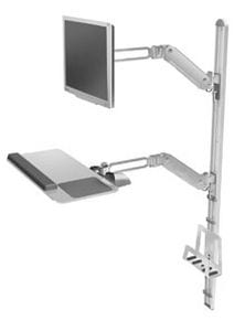 Medical monitor support arm / wall-mounted / with keyboard arm V5 Humanscale Healthcare