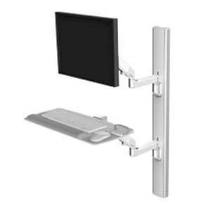 Medical monitor support arm / wall-mounted / with keyboard arm V6 Humanscale Healthcare