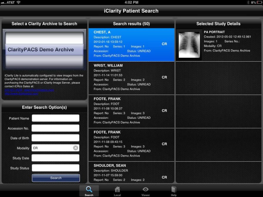 Viewing web application / medical imaging / for PACS iClarity iCRco