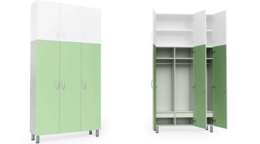 Medical cabinet / patient room / with clothes rack / 3-door HA1310 Givas