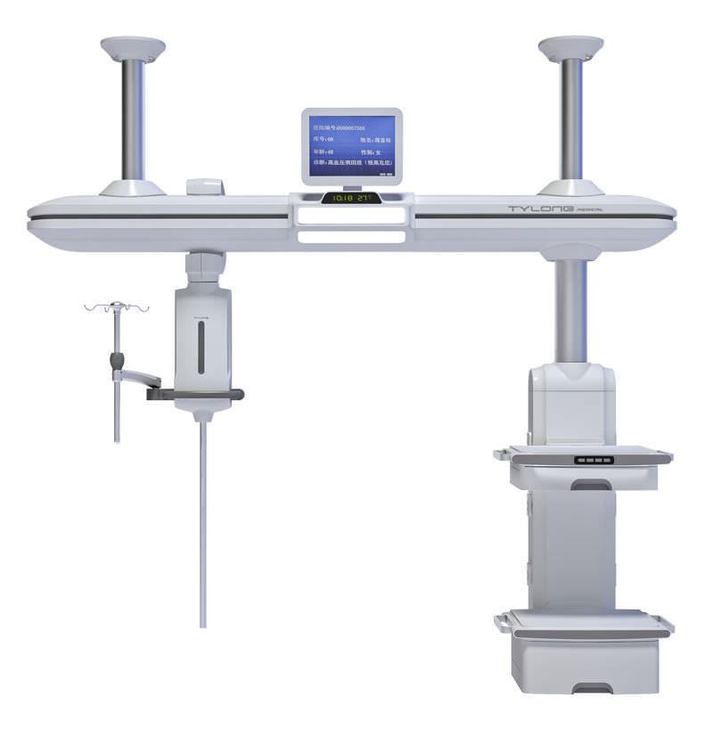 Ceiling-mounted supply beam system / with column / with shelves / ICU YDT-DQ8 Hunan taiyanglong medical