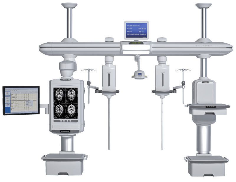 Ceiling-mounted supply beam system / with shelves / with column / ICU YDT-DQ1 Hunan taiyanglong medical