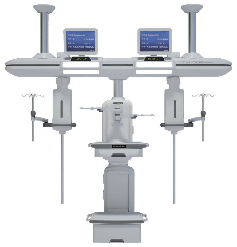 Ceiling-mounted supply beam system / with shelves / with column / ICU YDT-DQ7 Hunan taiyanglong medical
