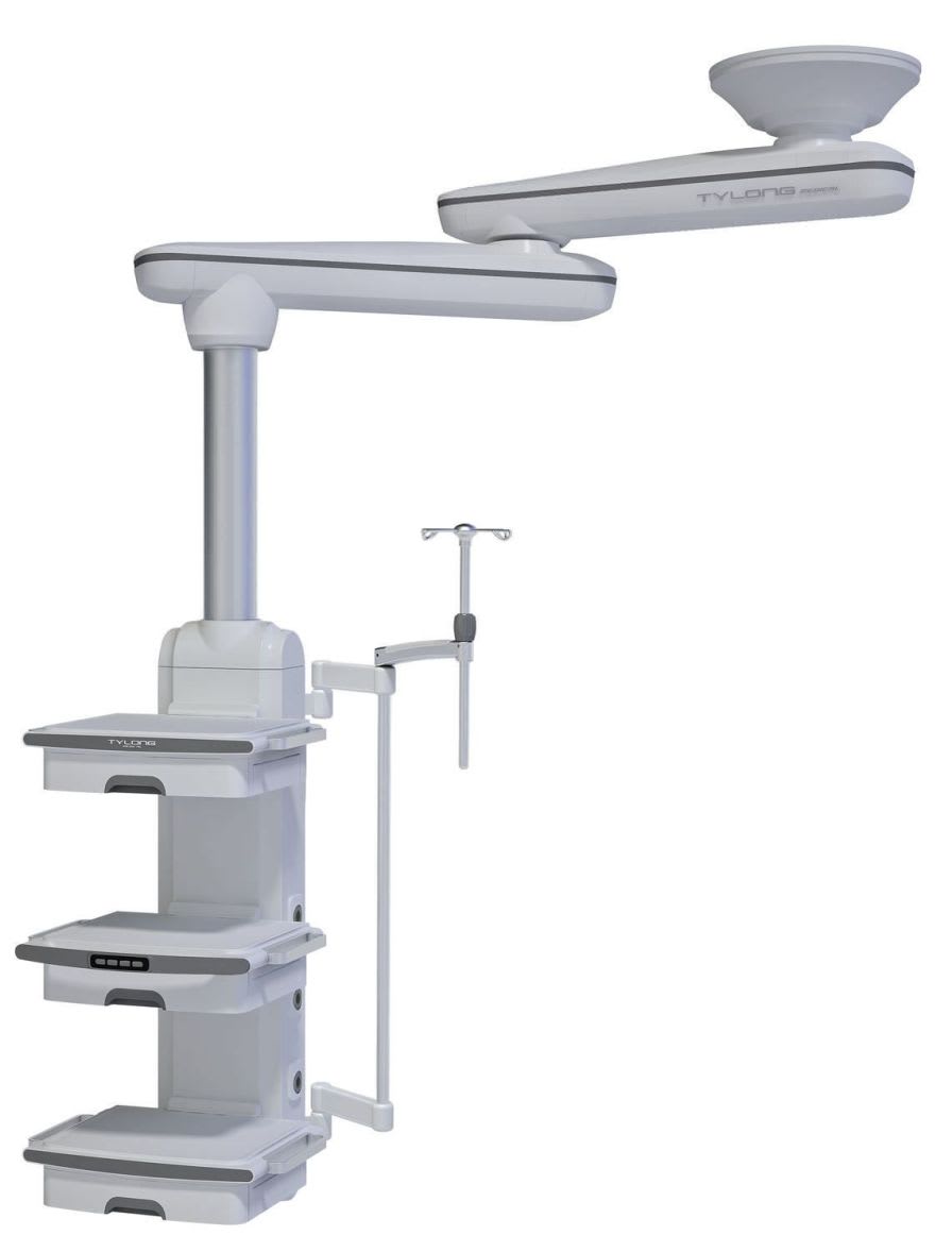 Ceiling-mounted medical pendant / articulated / with column / double-arm YDT-IDT-1. Hunan taiyanglong medical