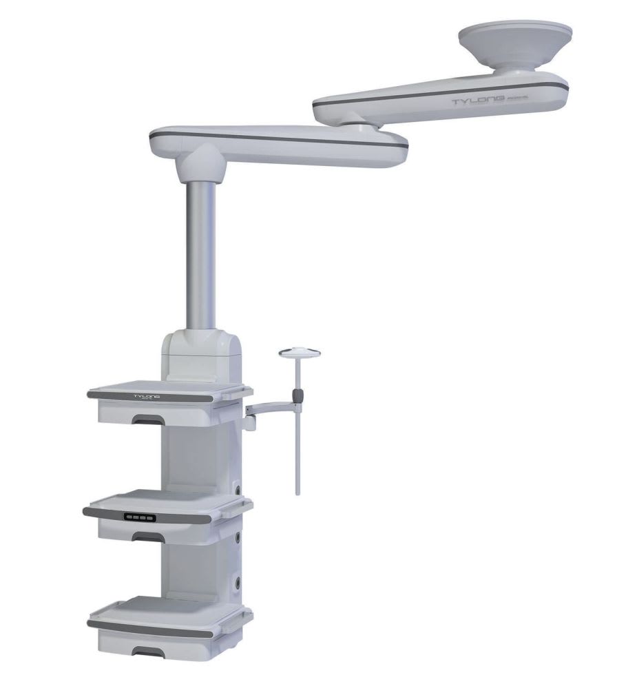 Ceiling-mounted medical pendant / articulated / double-arm / with column YDT-QJ-1. Hunan taiyanglong medical