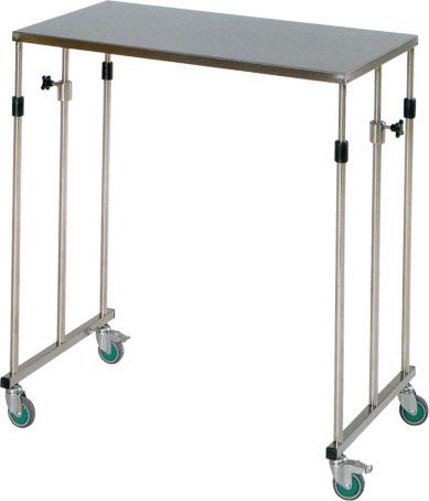 Instrument table / on casters / height-adjustable / stainless steel H-27 Hidemar