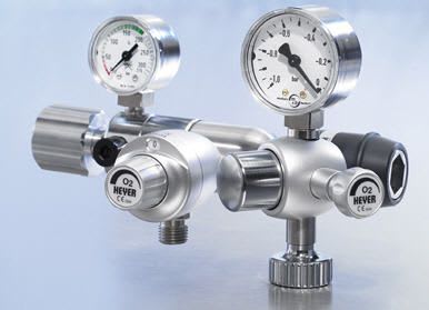 Oxygen flowmeter / with pressure regulator 0 - 15 L/mn, 200 bar | 410-0167 Heyer Aerotech