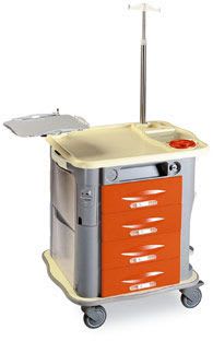 Emergency trolley / with IV pole / with defibrillator shelf CP-EM5 Gamma Poliuretani