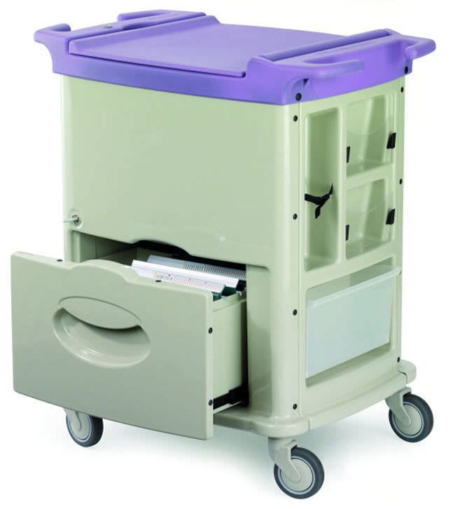 Medical record trolley / with drawer / vertical-access / horizontal-access ED1 Francehopital