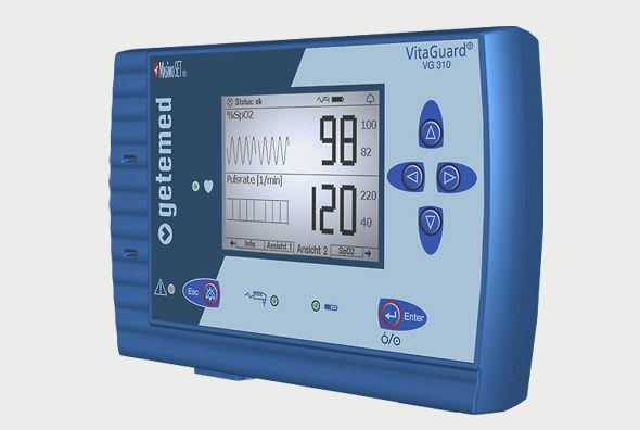 Table-top pulse oximeter / with separate sensor VitaGuard® VG 310 GETEMED Medizin- und Informationstechnik