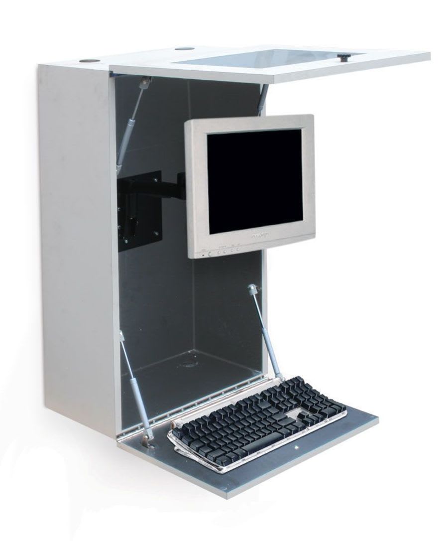 Medical computer workstation / wall-mounted / recessed i-Center IR100-023 AFC Industries