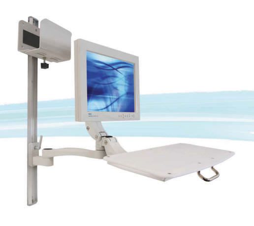 Medical computer workstation / wall-mounted / height-adjustable Ultra 550 Devlin Medical