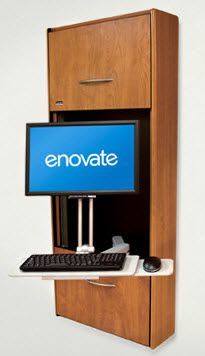 Medical computer workstation / wall-mounted / recessed e645 Enovate