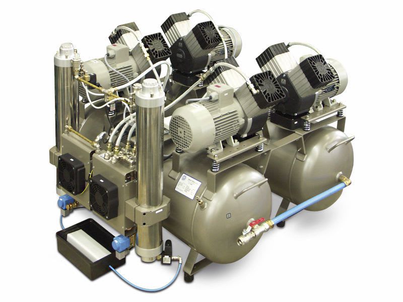 Medical central compressor / for dental units / piston / oil-free 110 L | DK50 4x2V/M EKOM spol