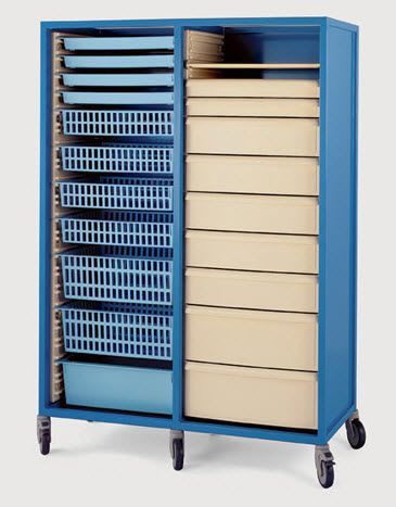 Storage cabinet / medical / for healthcare facilities / on casters LOR2X600 Allibert Medical SAS