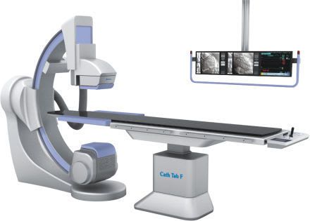 Fluoroscopy system (X-ray radiology) / digital / for cardiovascular fluoroscopy / with floor-mounted C-arm ALTIMA Allengers Medical Systems
