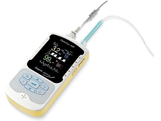 Pulse oximeter with separate sensor / handheld / with capnograph 0 - 100 % SpO2 | CapnoTrue® ASP Bluepoint Medical