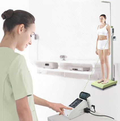 Electronic patient weighing scale / column type / with height rod / with BMI calculation BSM370 Biospace / InBody