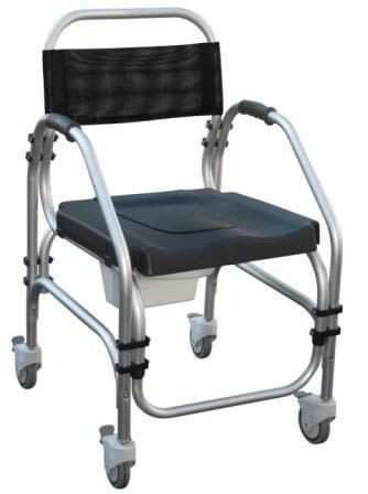 Shower chair / with armrests / on casters / with bucket 100 kg | BANHO PACIFIC FIXA 46-4 ROD ORTHOS XXI