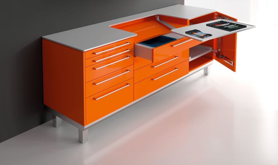 Dental worktop / medical office / with drawer / with storage unit S_tray SARATOGA S.p.A.