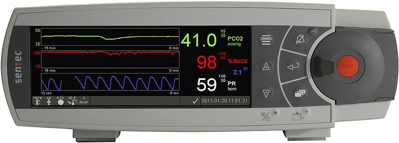 Transcutaneous pressure monitor / carbon dioxide / with SpO2 SDM SenTec AG