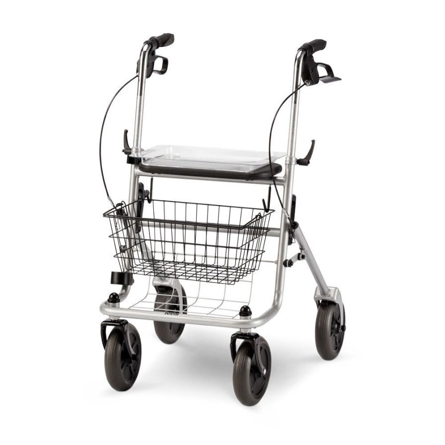 4-caster rollator / with seat / folding 130 kg | Ideal Meyra - Ortopedia