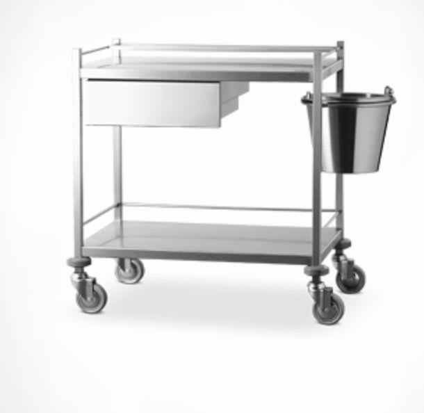 Treatment trolley / with drawer / stainless steel Psiliakos Leonidas