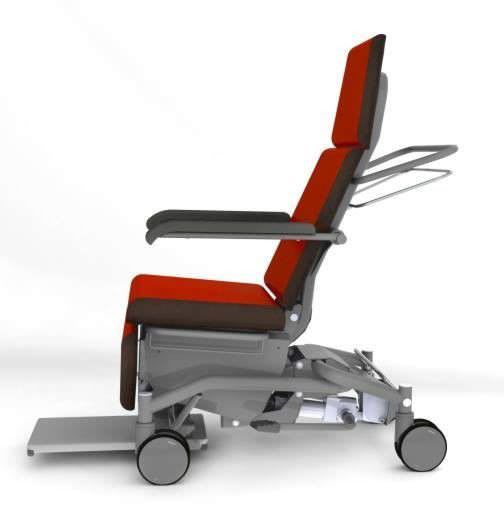 Patient transfer chair with adjustable backrest / height-adjustable / reclining / on casters Curalizer® ARNE Reha & Medi Hoffmann GmbH