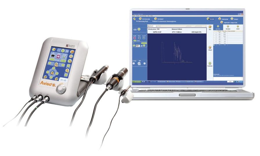 Ophthalmology ultrasound (ophthalmic examination) / ophthalmic biometer / ultrasound biometry / portable AVISO S Quantel Medical