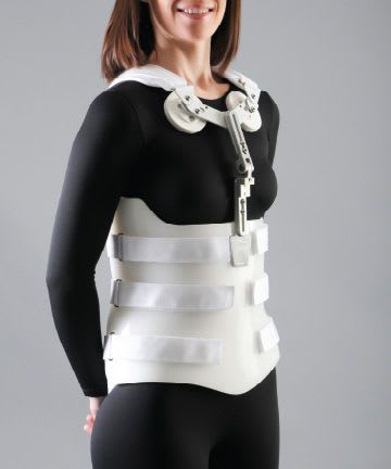 Thoracolumbosacral (TLSO) support corset / with sternal pad Custom Bivalve Optec USA