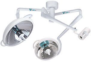 Halogen surgical light / with video camera / ceiling-mounted / 2-arm VISTOR NUVO Surgical