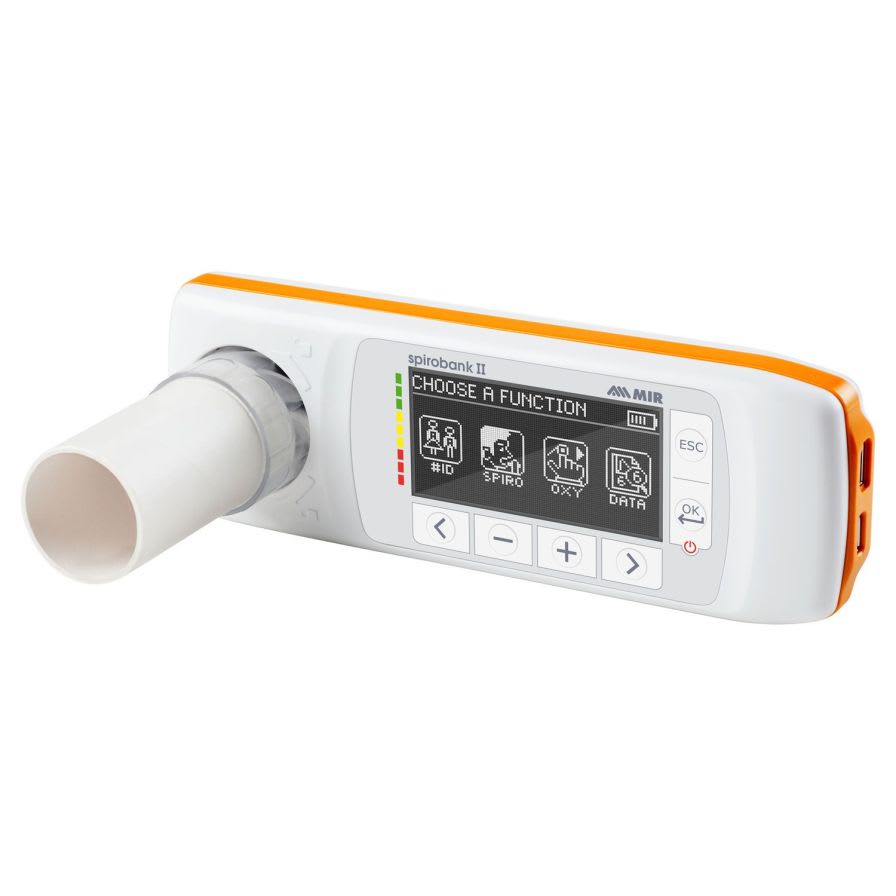 Hand-held spirometer / with pulse oximeter 16 L/s, 0 - 99 %, 20 - 254 bpm | Spirobank ® II MIR - Medical International Research
