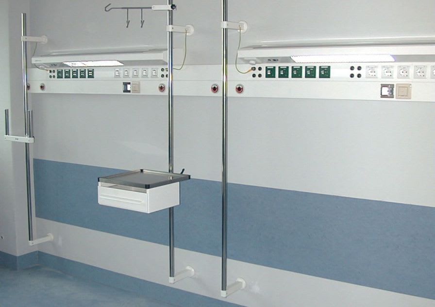 Bed head unit with light / horizontal IV 1054 and modulux series Modul technik