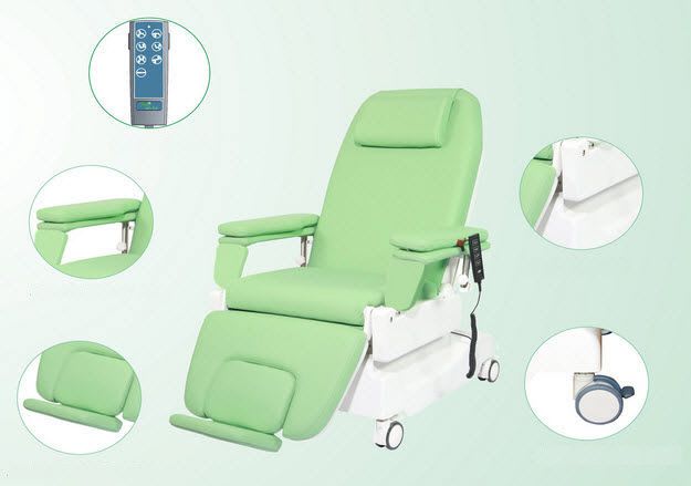Electrical hemodialysis armchair / on casters / height-adjustable / 3 sections PY-YD-330 Nanning passion medical equipment