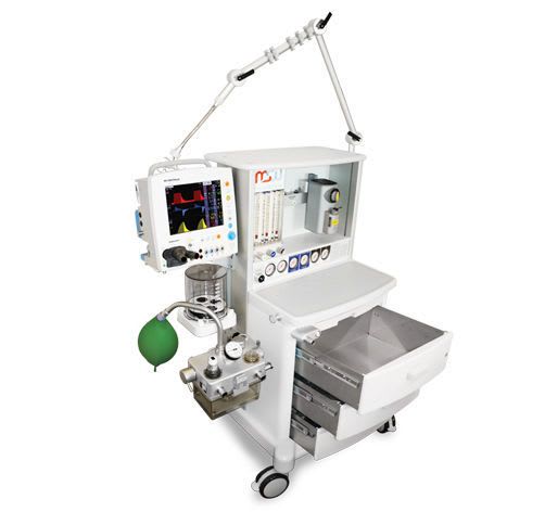 Anaesthesia workstation with electronic gas mixer / 6-tube Maja MS Westfalia