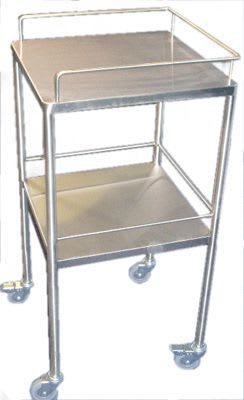 Treatment trolley / stainless steel / 2-tray Minwa (Aust) Pty Ltd.