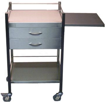 Treatment trolley / with drawer / stainless steel / 2-tray ST500 / ST505 / ST510 / ST515 Minwa (Aust) Pty Ltd.