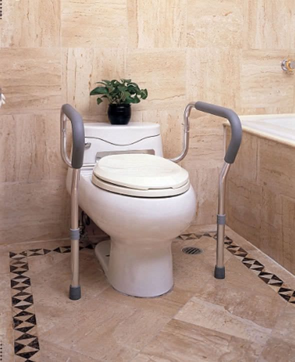 Raised toilet seat with armrests / height-adjustable D101-1 Merits Health Products