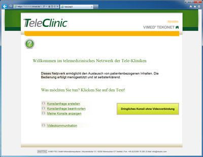 Communication web application / data exchange / for telemedicine / hospital VIMED® TEKONET MEYTEC