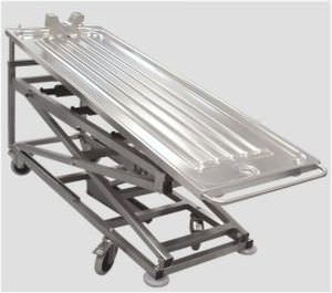 Embalming trolley / autopsy / loading / hydraulic LEEC