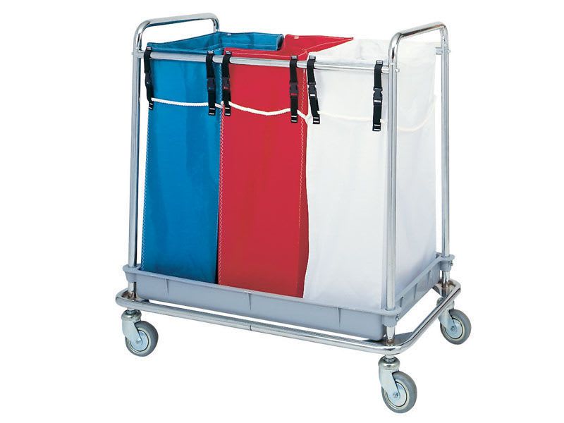 Dirty linen trolley / stainless steel / 3-bag lp-MOD-110-3 Lapastilla Soluciones Integrales SL